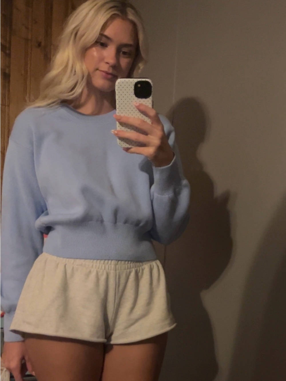 aerie Light Blue Crewneck Pullover Sweater